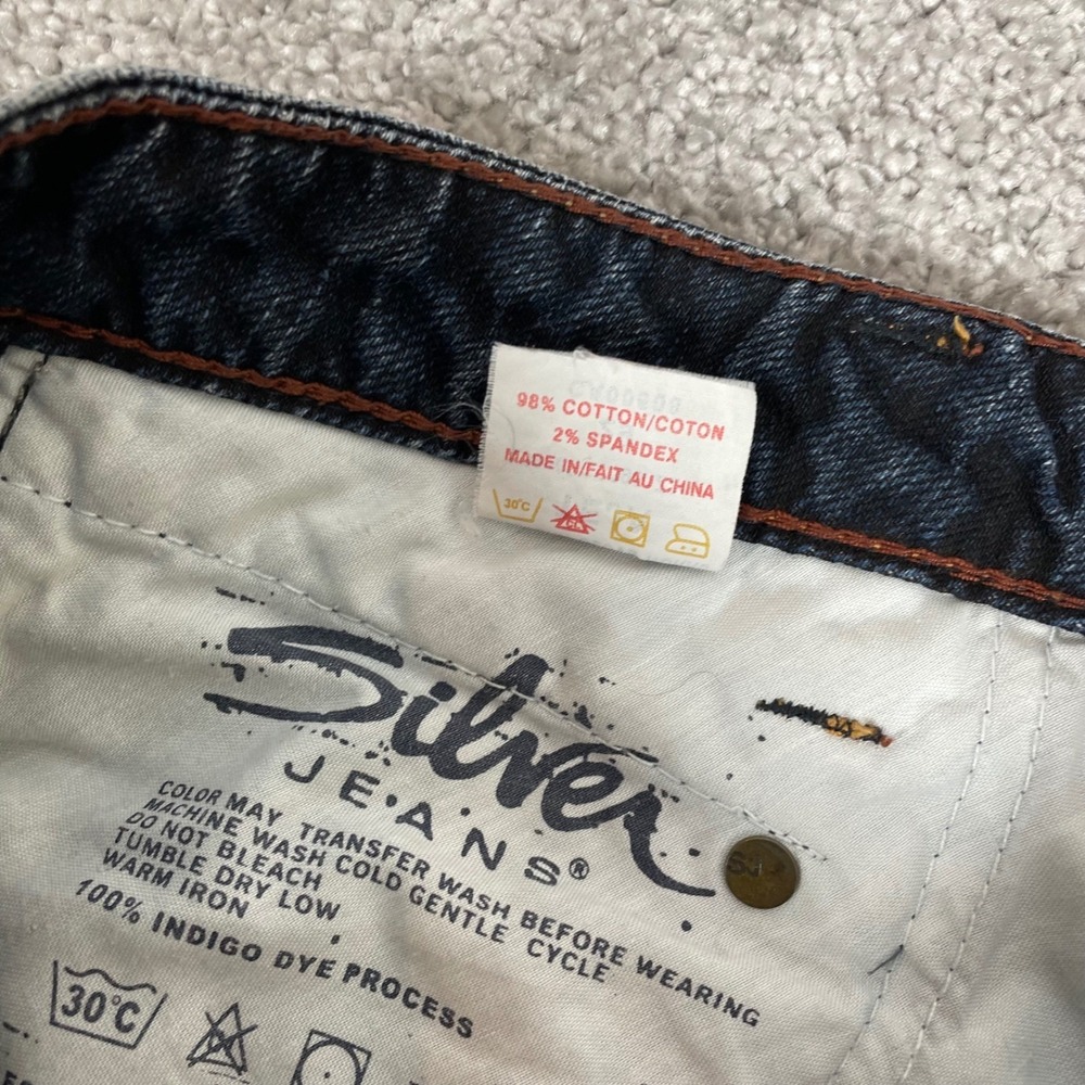 Silver Jeans Co Denim Mini Skirt Womens 31 Teja Y2K Low Rise Raw Hem (Tag 29) - Picture 4 of 11